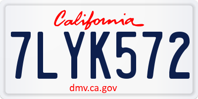 CA license plate 7LYK572