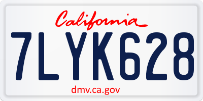 CA license plate 7LYK628