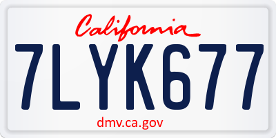 CA license plate 7LYK677