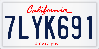 CA license plate 7LYK691