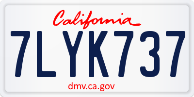 CA license plate 7LYK737