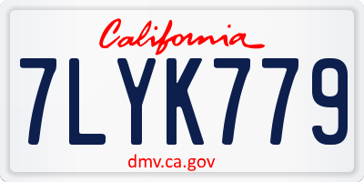 CA license plate 7LYK779