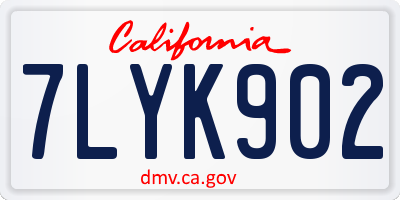 CA license plate 7LYK902