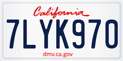 CA license plate 7LYK970