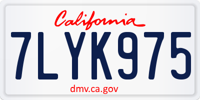 CA license plate 7LYK975
