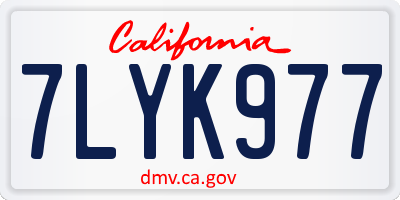 CA license plate 7LYK977
