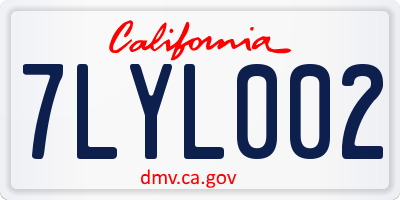 CA license plate 7LYL002