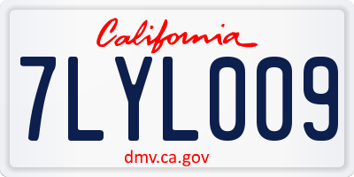 CA license plate 7LYL009