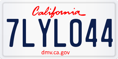 CA license plate 7LYL044