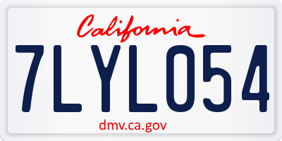 CA license plate 7LYL054