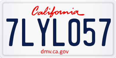 CA license plate 7LYL057