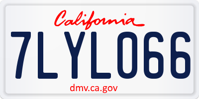 CA license plate 7LYL066