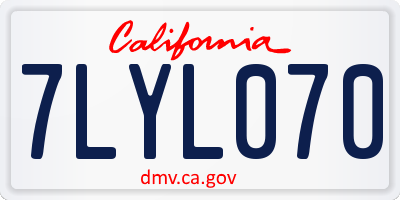 CA license plate 7LYL070
