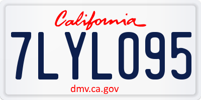 CA license plate 7LYL095