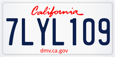 CA license plate 7LYL109