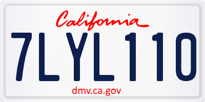 CA license plate 7LYL110