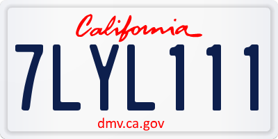 CA license plate 7LYL111