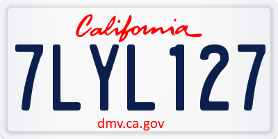 CA license plate 7LYL127