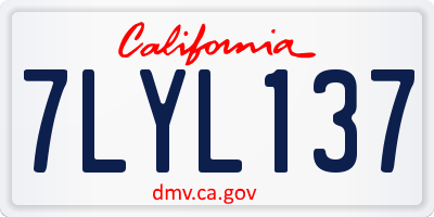 CA license plate 7LYL137