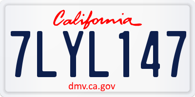 CA license plate 7LYL147