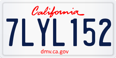 CA license plate 7LYL152