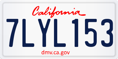 CA license plate 7LYL153