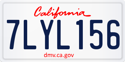 CA license plate 7LYL156