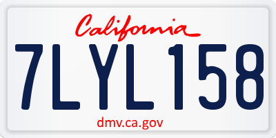 CA license plate 7LYL158