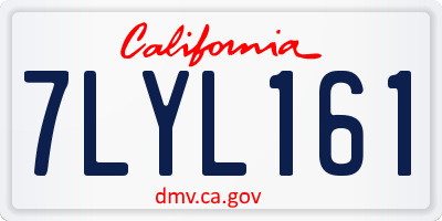 CA license plate 7LYL161