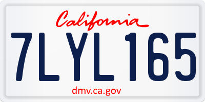 CA license plate 7LYL165