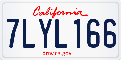 CA license plate 7LYL166