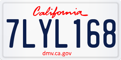 CA license plate 7LYL168