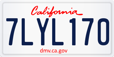CA license plate 7LYL170