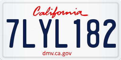 CA license plate 7LYL182