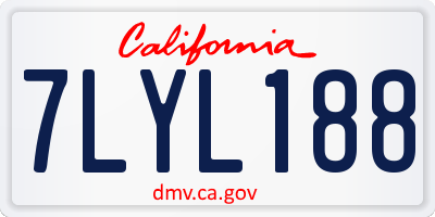 CA license plate 7LYL188