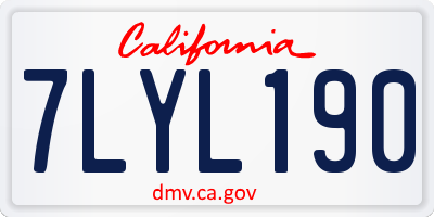 CA license plate 7LYL190