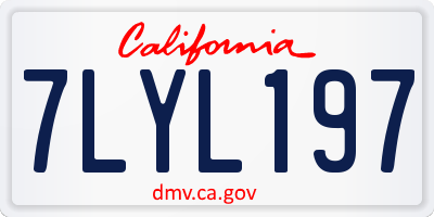 CA license plate 7LYL197
