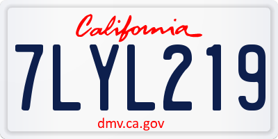 CA license plate 7LYL219
