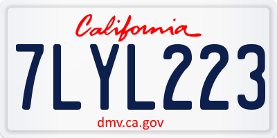 CA license plate 7LYL223