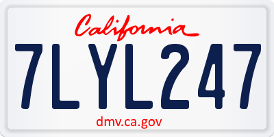 CA license plate 7LYL247