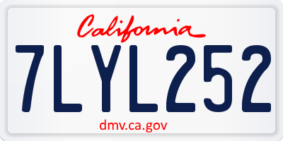 CA license plate 7LYL252