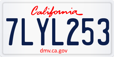 CA license plate 7LYL253