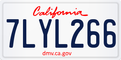 CA license plate 7LYL266