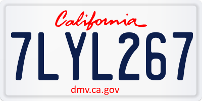 CA license plate 7LYL267