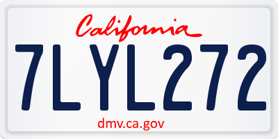 CA license plate 7LYL272