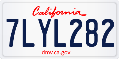 CA license plate 7LYL282