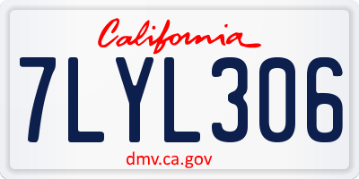 CA license plate 7LYL306