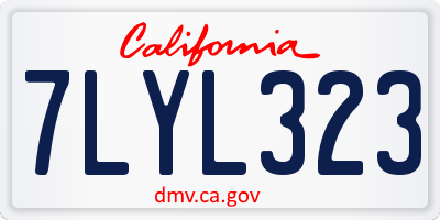 CA license plate 7LYL323