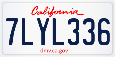 CA license plate 7LYL336