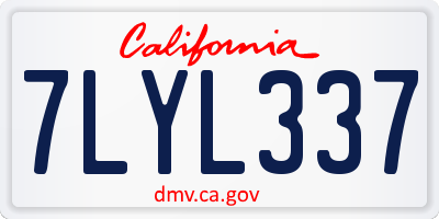 CA license plate 7LYL337